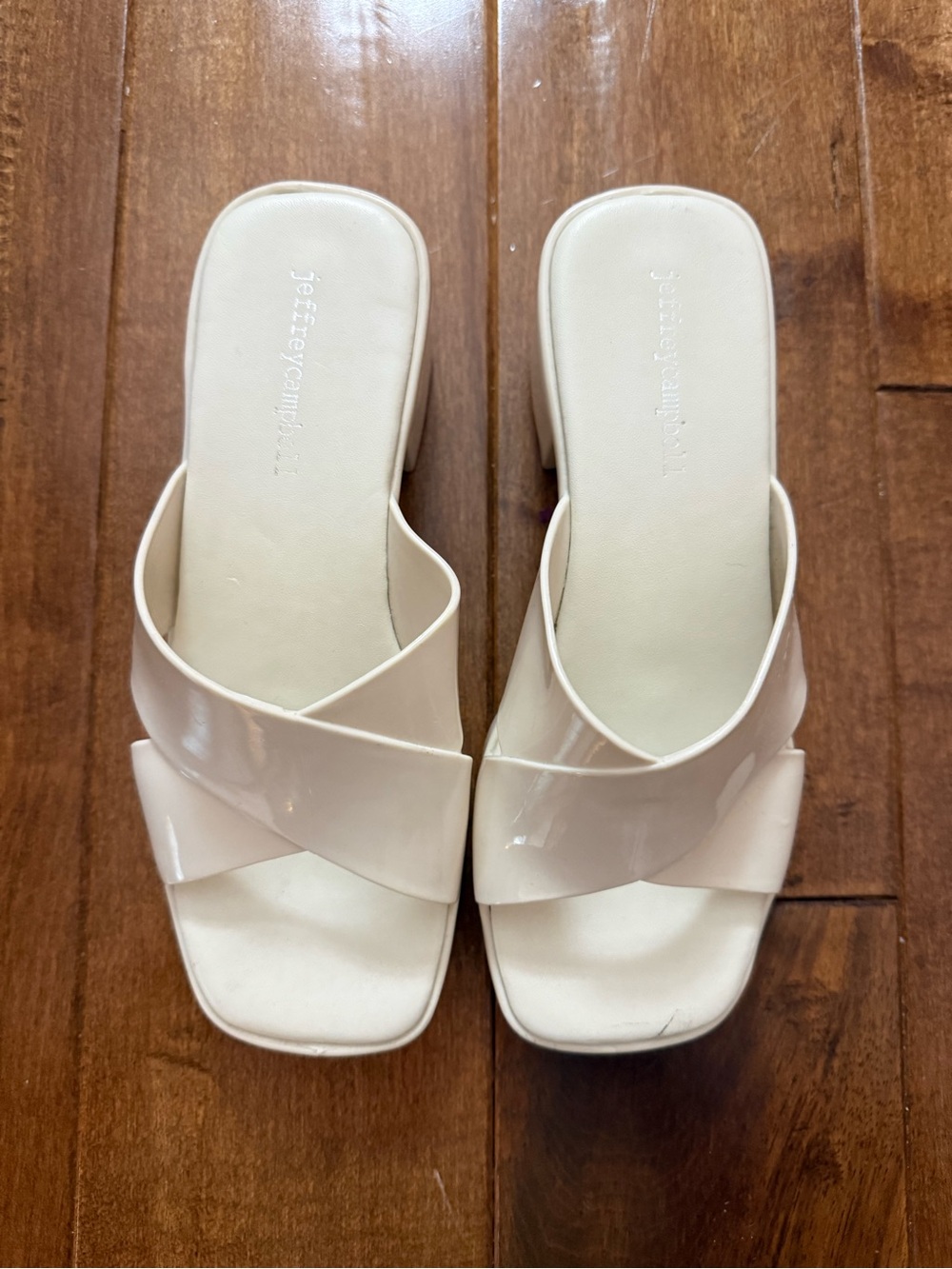Jeffery Campbell Women's Bubblegum Jelly Platform High Heel Slide Sandals - Picture 3 of 5